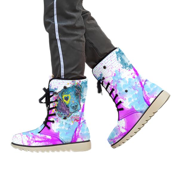 Winterboots mit Hundemotiv Boogie - gefütterte Winterschuhe, Stiefel, bunt, Grösse 35-44, Mix, Mischling, Staffordshire, Staff, AmStaff, SOKA, Familienhunde